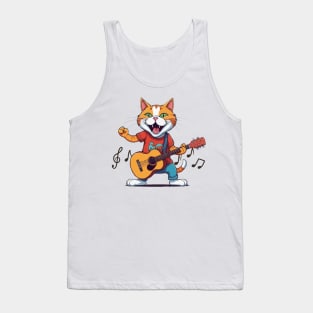 Cute Cat Guitar Tank Top